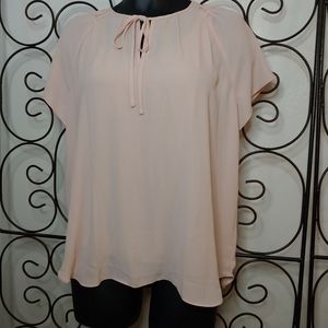 NWT Ann Taylor beige pink top L